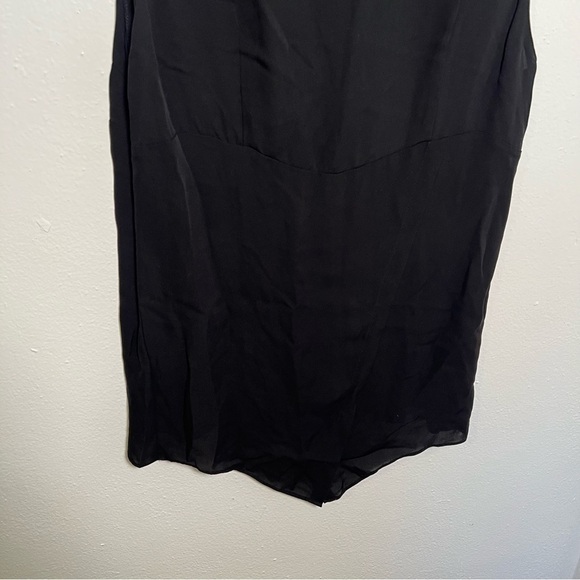 Sleeveless Sheer Blouse Black Split Back - Picture 6 of 8